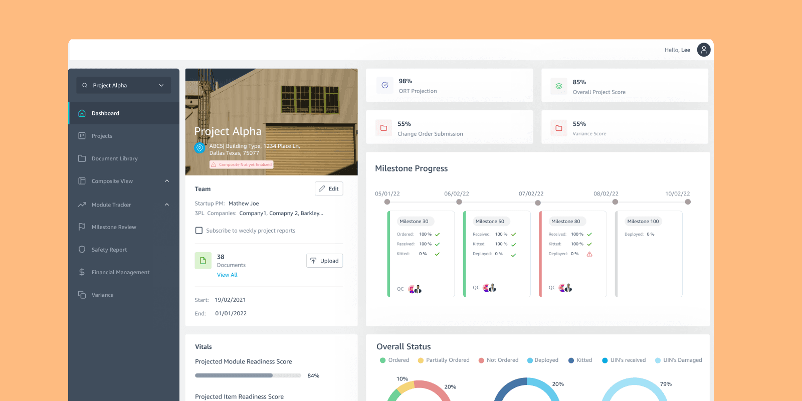 Warehouse operations dashboard